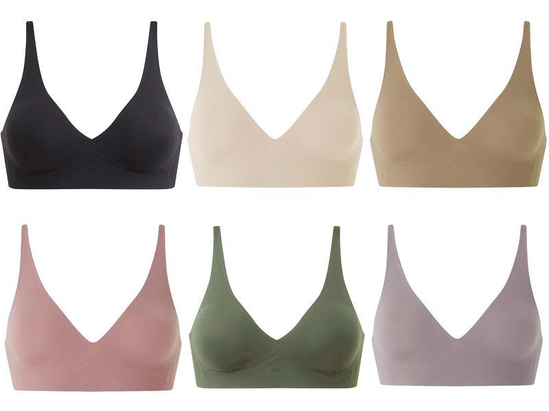 Women's Plus Size V-Neck Wire-Free Soft Support Bra with Removable Cups