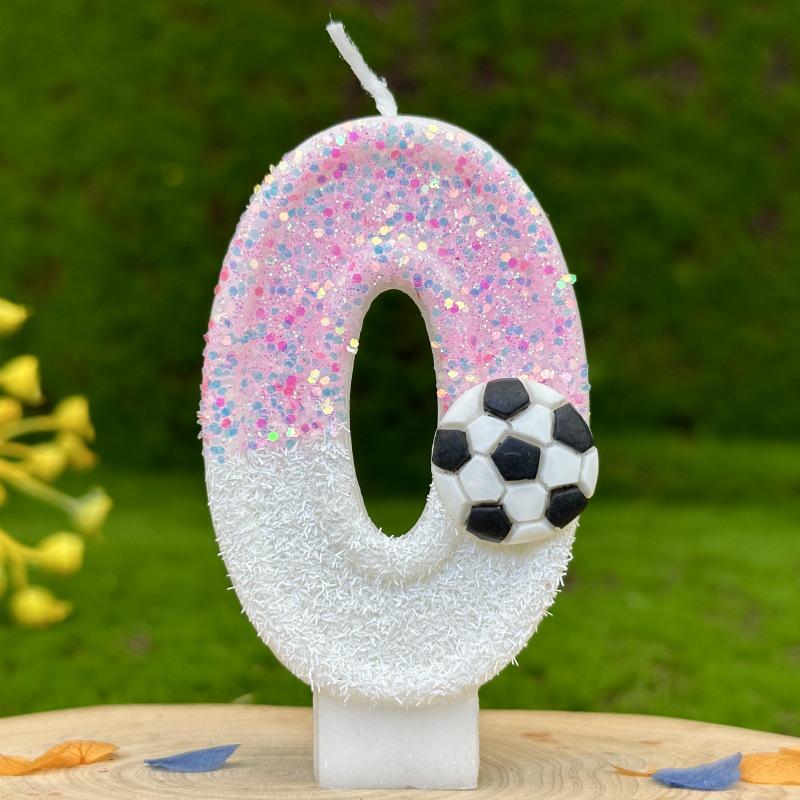 Cross-Border Temu Xi Yin Sports Football Digital Birthday Candle Party Decorations Handmade Birthday Candles