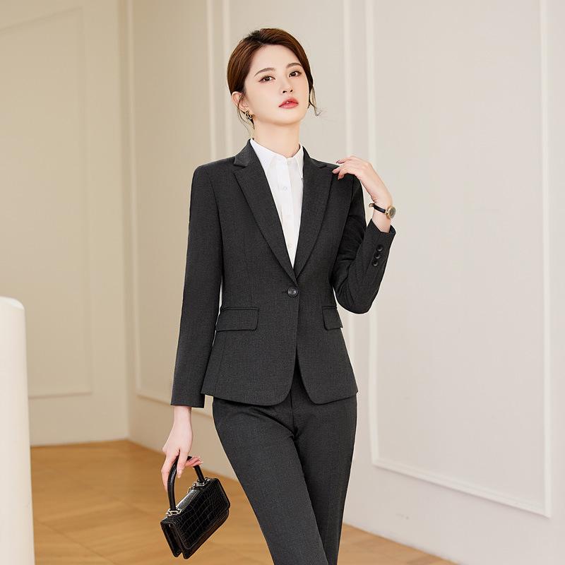 Women's Navy Blue Workwear Shirt and Suit Set for Post Office Bank Employees