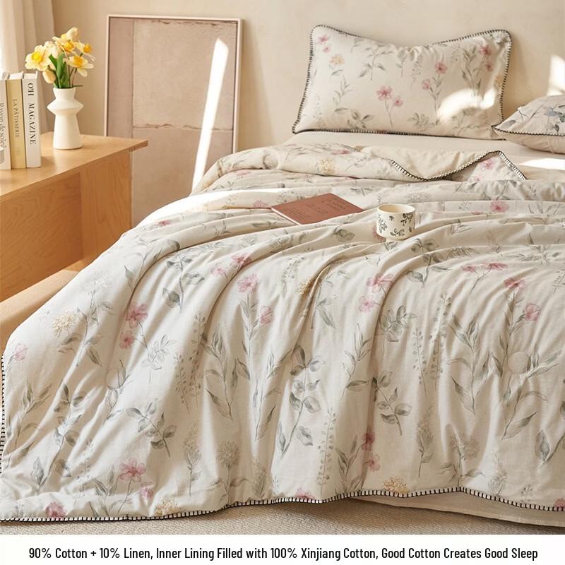 New Chinese Style Floral Cotton Summer Quilt