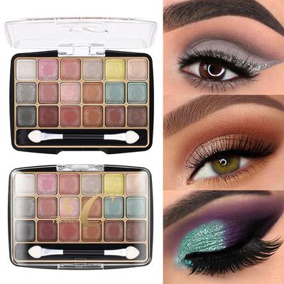 18-Farben-Lidschatten-Palette, mattes Pailletten-Puder, lichtecht, langlebig, schweißbeständig, Puder, Rouge, weibliche Make-up-Palette