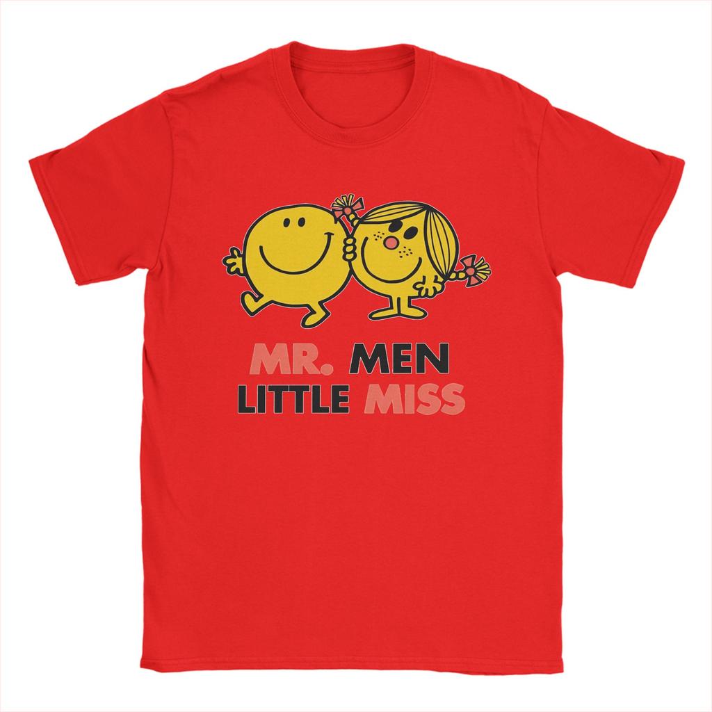 חולצת טי Mr Men Little Miss לגברים ונשים כותנה ביגוד אסתטי צווארון עגול שרוול קצר