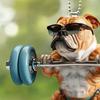 Cute Dog Weightlifting Dumbbell Pendants Acrylic Novelty Bag Charm Christmas Tree Car Mirror Decoration Unique Gift for Animal Lovers Drivers