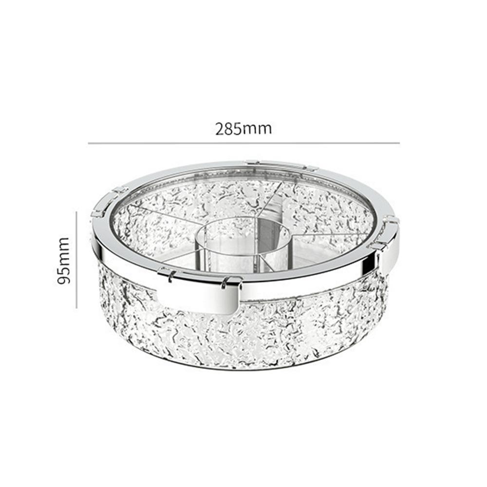 

Срібний/сірий/білий набір харчового посуду з ПЕТ розділеним підносом для зберігання спецій срібний