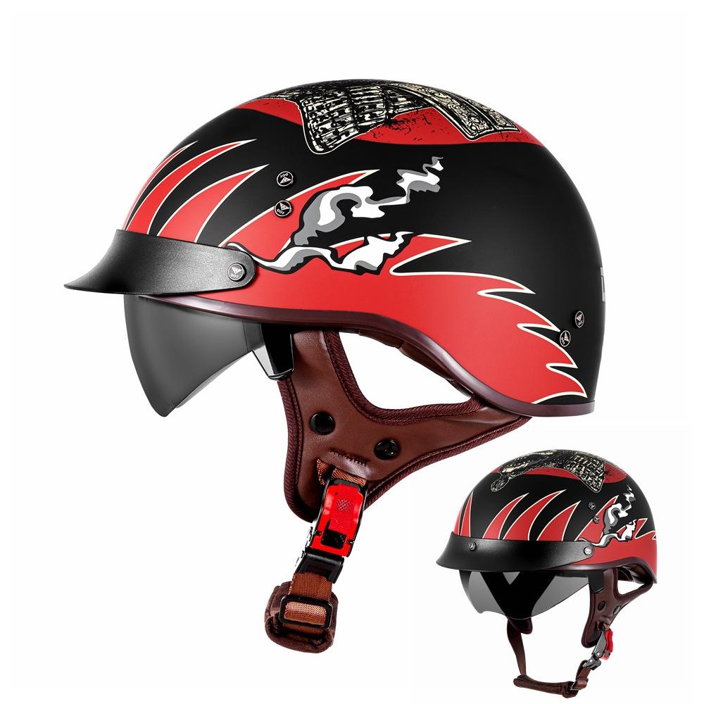 Motorcycle Helmet Retro Half Helmet Unisex Four Seasons Cycling Safety Helmet Cool