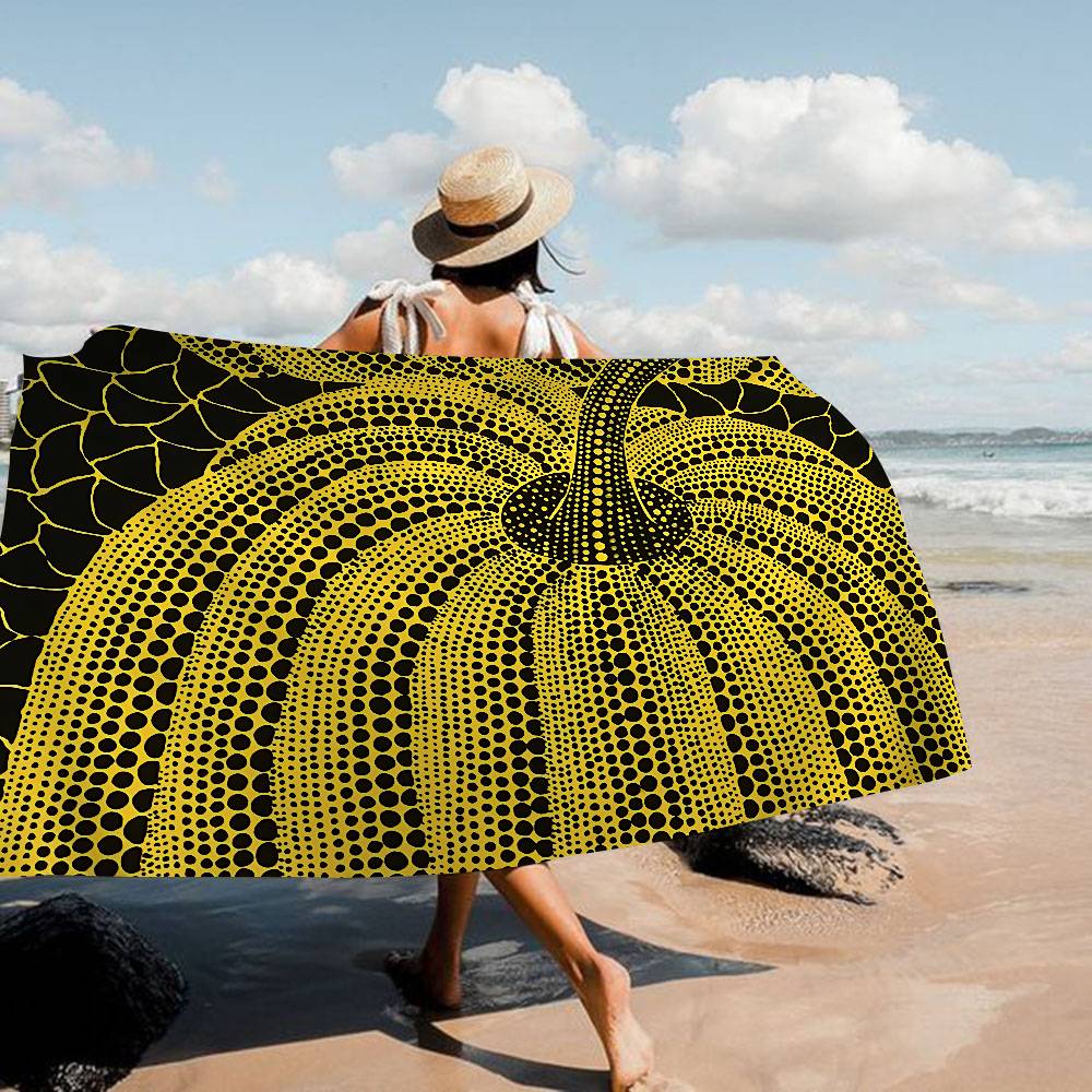 Serviette de plage en microfibre de l'artiste célèbre Y-Yayoi Kusama Absorbante Séchage rapide Douce Serviette pour Yoga Natation Vacances en station de montagne Alpinisme