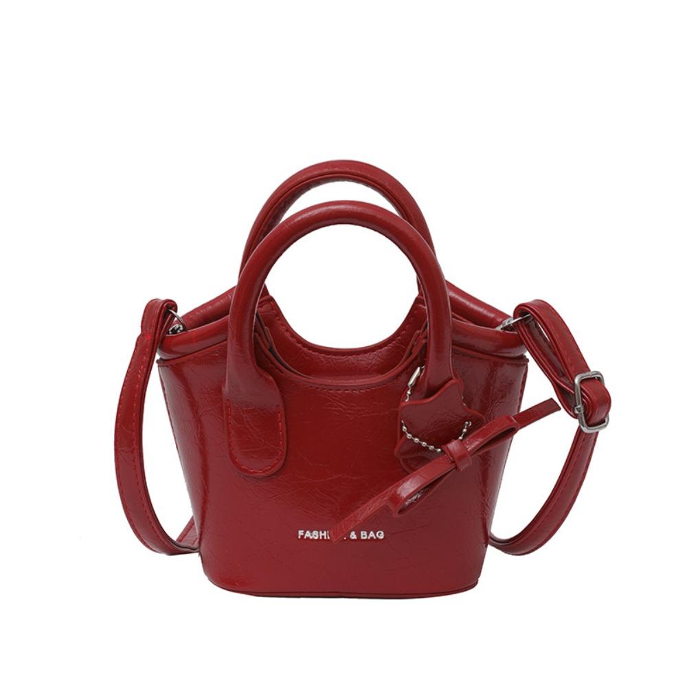 

Милый кулон в виде бантика и звезды, мини-сумка-корзинка, сумка через плечо, женская сумка на плечо, милая серебристая сумка из ПУ, для женщин красный