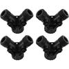 Tap Y Splitter 2 Way 2 Valves Hose Splitter Connector for Garden Hose Faucet EU Standard 4pcs (Black)