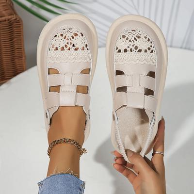 Sandales pour femmes Été Chaussures à plateforme Sandales de luxe pour femmes Chaussures de créateurs Cuir véritable Respirant Plates Décontractées Sandales pour dames