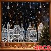 4pcs Snowflake Decals Window Decoration Large Christmas Window Clings Party Ornaments Double-Sided Xmas 20x30cm