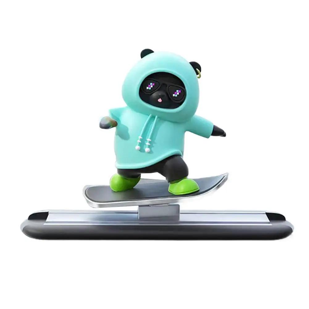 Car Automatic Sliding Skateboard Bear Alloy Cute Cartoon Console Scooter Center Skateboard Bear Decor Interior Ornaments Ca J6W9
