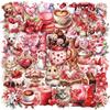 50 Transparent Cartoon White Gift Sticker Pack Waterproof Transparent PET Handbook Material Decorative Guitar Notebook