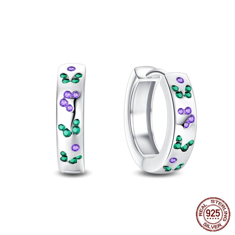 HOT SALE 2025 Sparkling Zircon Star Moon Sun Hoop Earrings 925 Silver Circle Round Earrings for Women Wedding Engagement Jewelry
