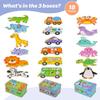 Puzzle di Animali per Bambini 1 2 3 Anni Ragazzi Ragazze Imparare gli Animali Gioco di Abbinamento con Carte di Memoria Giocattoli Educativi