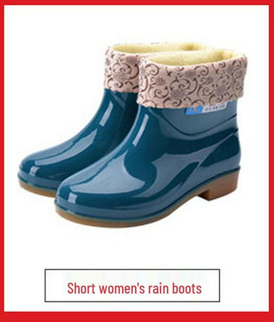 Women's Non-slip Low-top Rain Shoes, Short Tube Rubber Boots, Low Heel Water Shoes