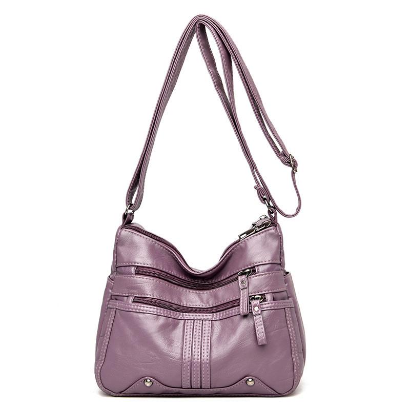 Pu Leather Crossbody Bag For Middleaged Women With Multiple Compartments For Casual Travel