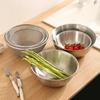 Stainless Steel Drain Basin 2-piece Set with Scale Storage Basin Strainer Rice Washing Basket Kitchen Fruit Draining Rinsing Set
