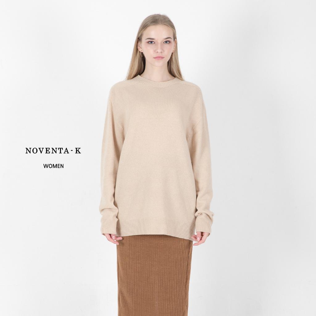 NOVENTA-K Wholegarment Round Knit Beige