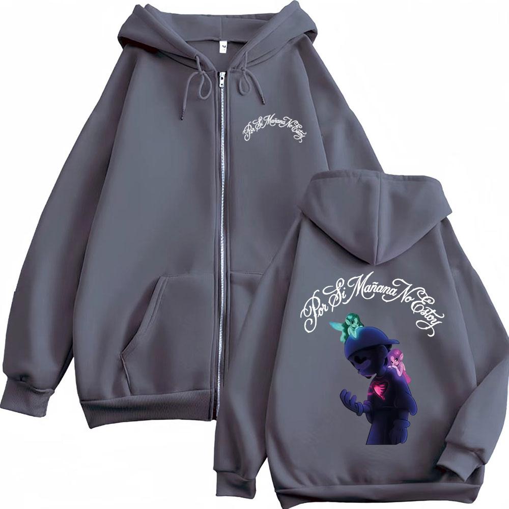 Omar Courtz Por Si Manana Zipper Hoodies Men Women Fashion Aesthetic Sweatshirt Coats Zip Up Pullovers
