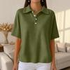 Women's Fashion Casual Lapel Short Sleeve Color Shirt Women's Up Tops