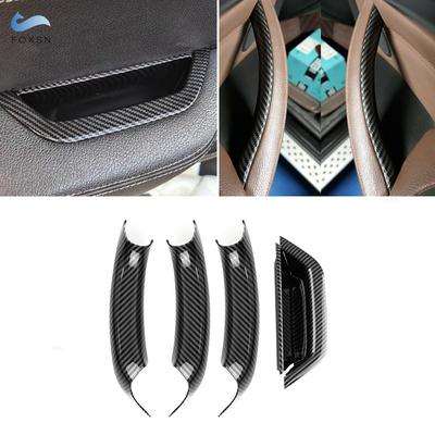 For BMW X3 X4 F25 F26 2010 2011 2012 2013 2014 2015 2016 2017 Carbon Texture Car Interior Door Pull Handle Panel Trim