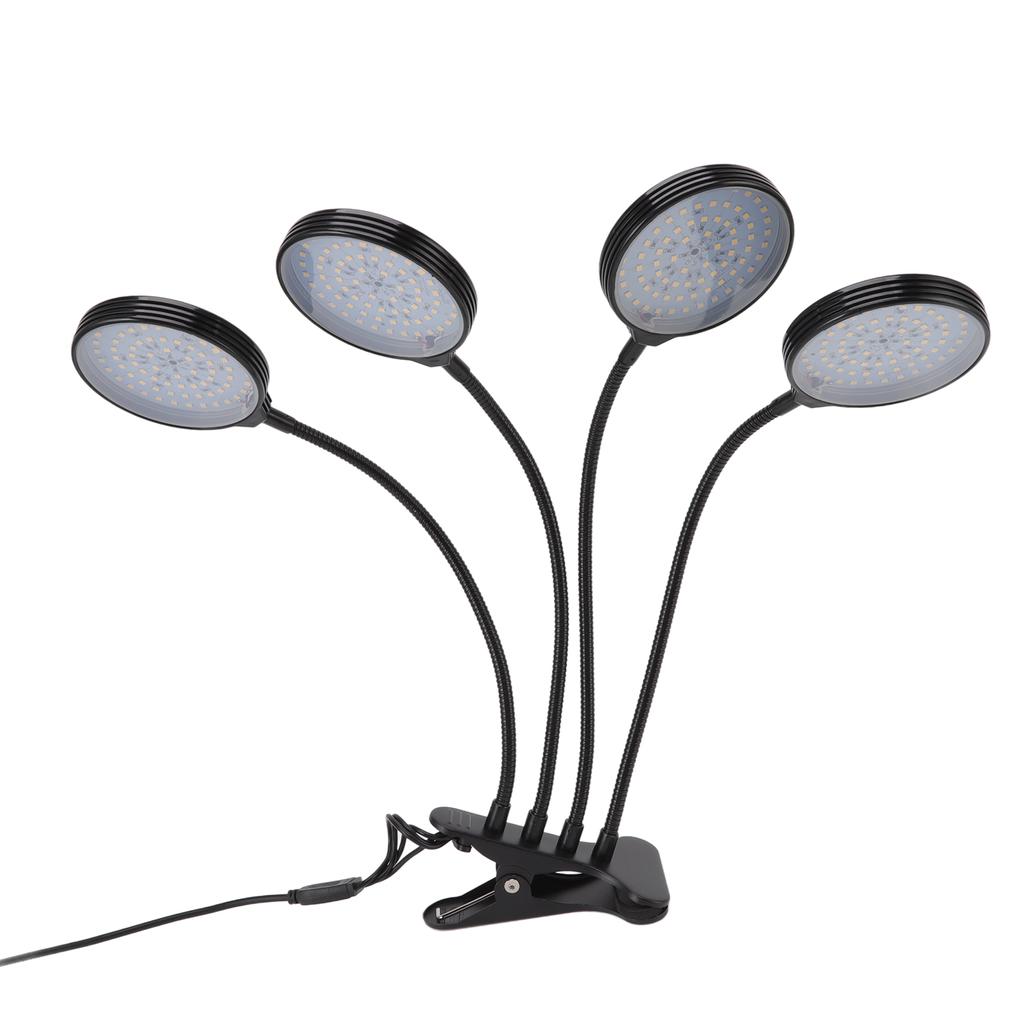 60W 4 Head LED Plant Growing Lights USB Power Supply Clip On Grow Lamp with 5 Dimmable Light Modes for Indoor Plants