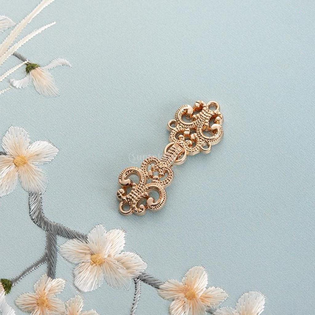 5x Cloak Clasp Fasteners Decorative Traditional Clasp Closure Buttons Swirl Flower Clip for Outfit Dress Costumes Hanfu Jacket