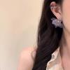 Seaside Vacation Wind Pink Purple Organza Petal Flower Earrings Women's New Temperament Stud Earrings Beautiful Earrings