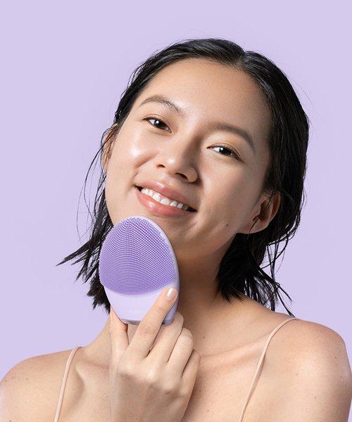 [Foreo] LUNA 3 Sonic Facial Cleanser for Combination Skin with Fine Bristle Brush (skyblue)