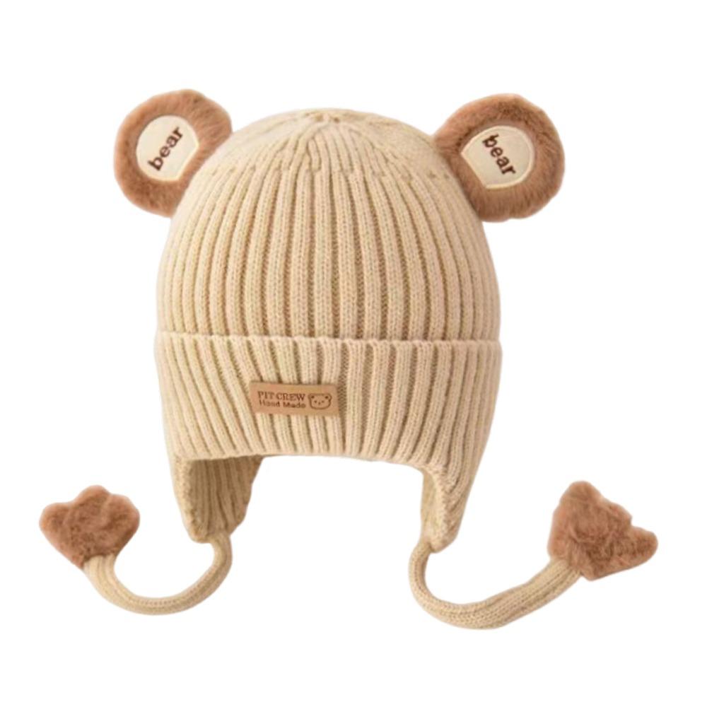 Lacing Detail Toddler Beanie Cap Cotton Lining Kids Anti-cold Cap Infant Knitted Cap Infant Use