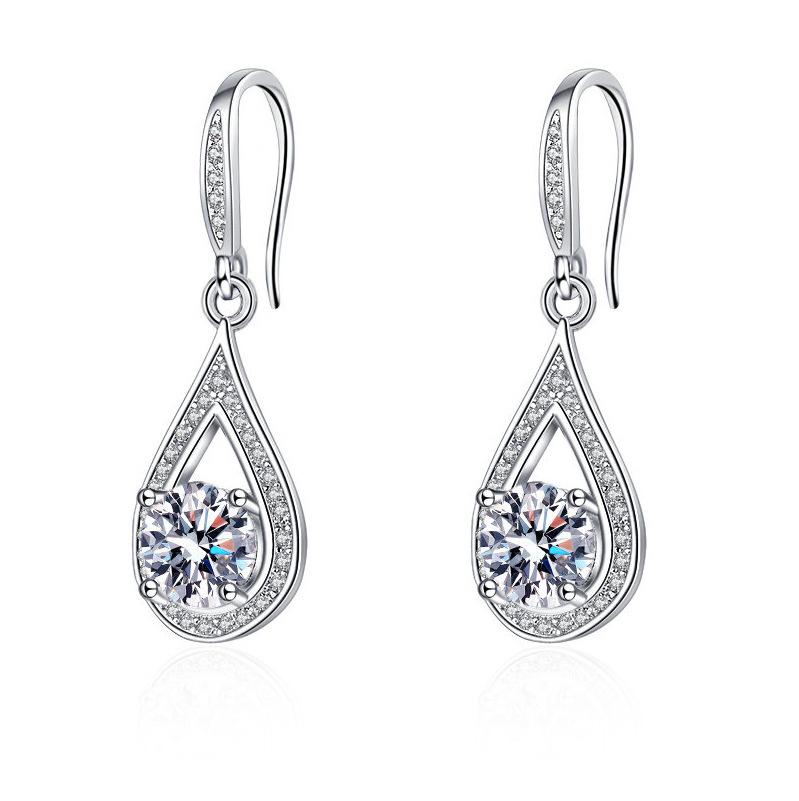 925 Sterling Silver Jewelry Women Cute Tiny Clear Crystal CZ Stud Earrings Gift for Girls Teens Lady New