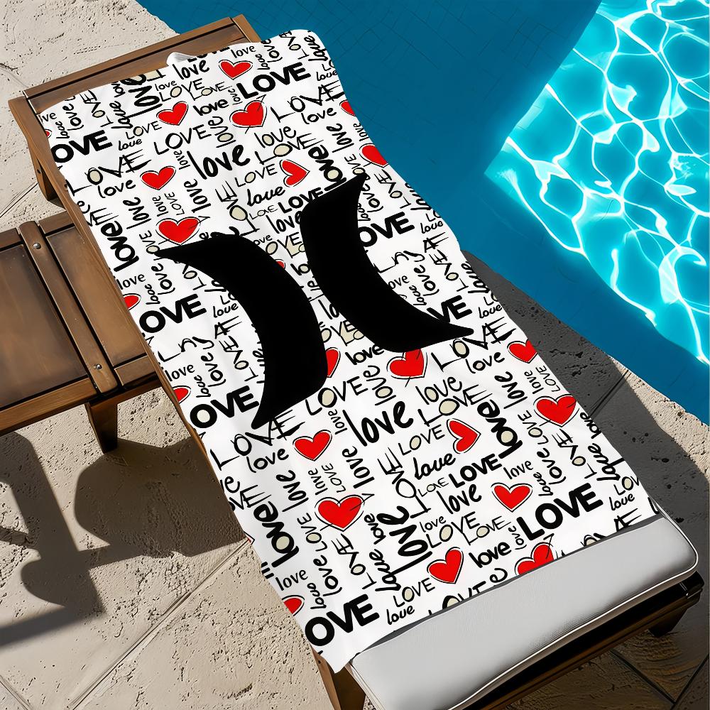 fashion art LOGO LUXURY h-hurleIES Towel Large Quick-Drying Microfiber soft Beach Towel for Travel Fitness Sauna Bathing Camping