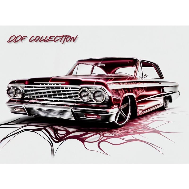 Famous Brand Chevy Vintage Cars Poster Watercolor Canvas Painting Luxurious Wall Art for Man Cave Room Home Decor Car Lover Gift