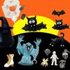 Halloween Party Sugar Silicone Mold Cake Decorating Mould Hat Bat Pumpkin Pastry Baking Polymer Clay DIY Mold Home Kitchen Tools