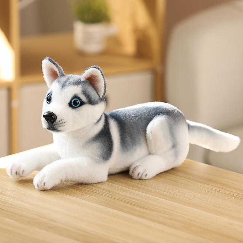 Doll Pp Cotton Household Artificial Dog Modeling Husky Spotty Toy Soft and Comfortable Pet Pillow Sofa Unisex GiftHomeDecoration