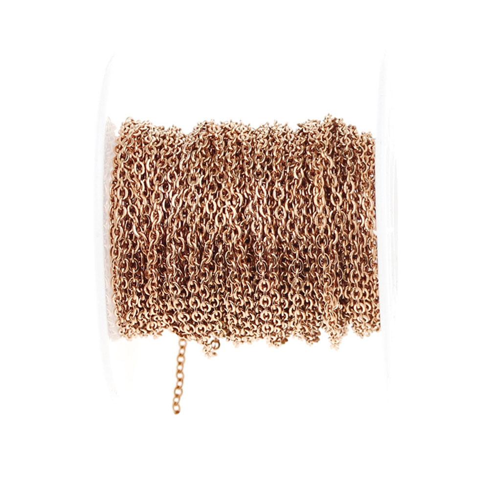 Kettenware 20 Meter/Rolle Edelstahl Kabelgliederketten 1,2/1,5 /2,0/2,5 mm für DIY Halsketten Schmuckherstellung Handwerk