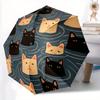 1pc Cat Water Automatic Open/close Umbrella, 8-Rib Sturdy Structure, Portable Travel Umbrella, Parties, Everyday Use, Outdoor Accessory, Art