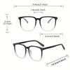 Women'S Chic Gradient Rivet Detail Street Style Fashion Glasses Sleek Black Frame with Clear Lenses Complete Edge Protection