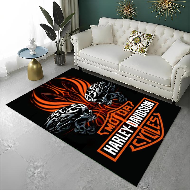 Classic H-Harleys Racing Moto Carpet Rug for Playroom Bedroom Living Room Sofa Home Decor,kid Game Area Rug Non-slip Floor Mat