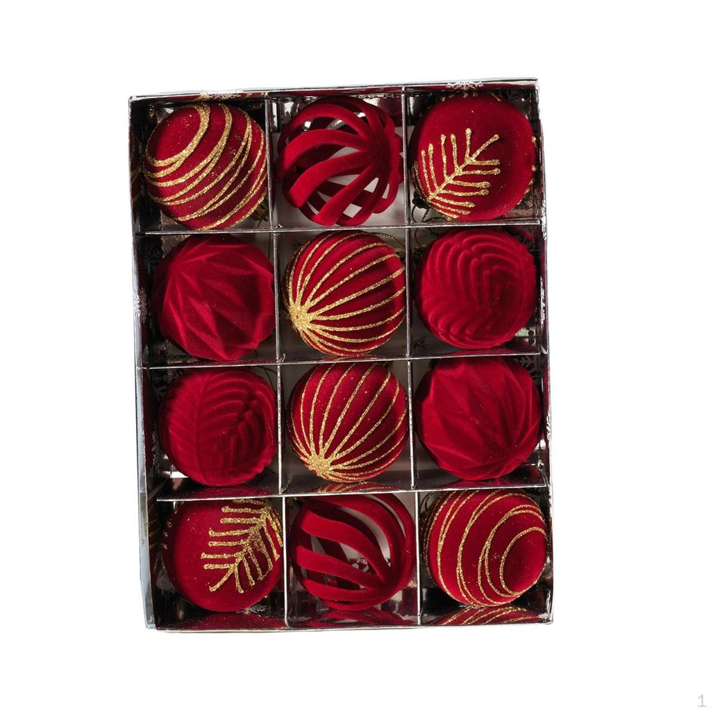 12 Pieces Christmas Hanging Decorations Decorative Xmas Balls Baubles 6cm Ball Ornaments