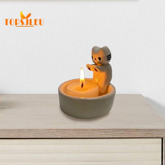 Svícen Rozkošný tvar zahřívacích tlapek pro kočky, Roztomilá kreslená nádoba na svíčku, pro domácí dekoraci