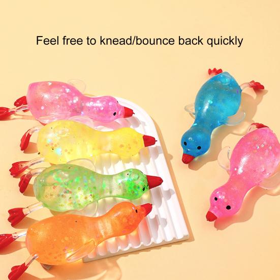 Duck Squeeze Toy Stretchy Slow Rebound Glitter Maltose Soft TPR Pinch Toy Cute Cartoon Animal Squishes Stress Relief Fidget Toy Party Favor