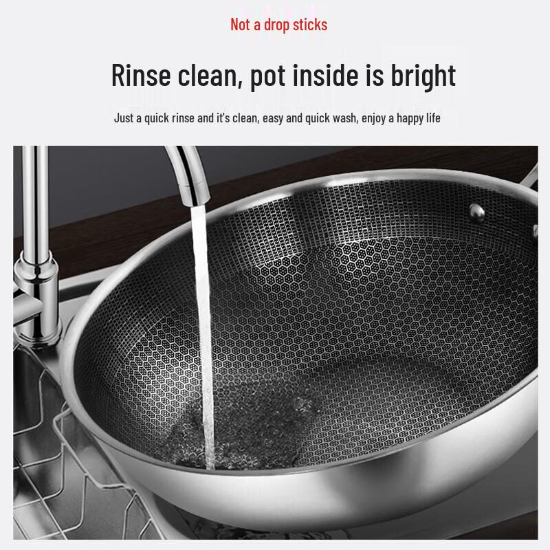 Debo Honeycomb Stainless Steel Wok