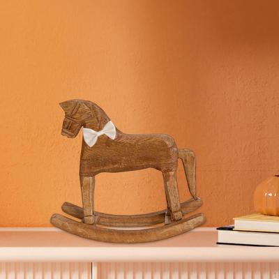 Wooden Rocking Horse Decor Figurine Gift Craft, Home Decor, Rustic Desktop Ornament