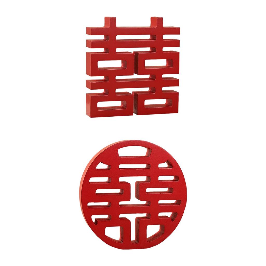 Tradition Chinese Red Happy, Wall Table Wooden Ornaments New House Supplies