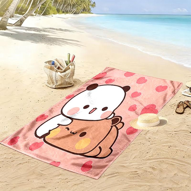 H67212Peach Goma Print Beach Towel, Large Soft Quick Dry Towel for Beach Camping Swimming