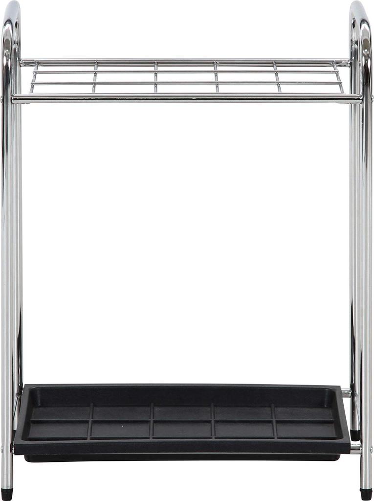 Fujiboeki Umbrella Stand, Holds 15 Umbrellas, 47.5cm Wide X 28.5cm Deep X 62cm High, Chrome, Assembly Required, Product Number: 95710