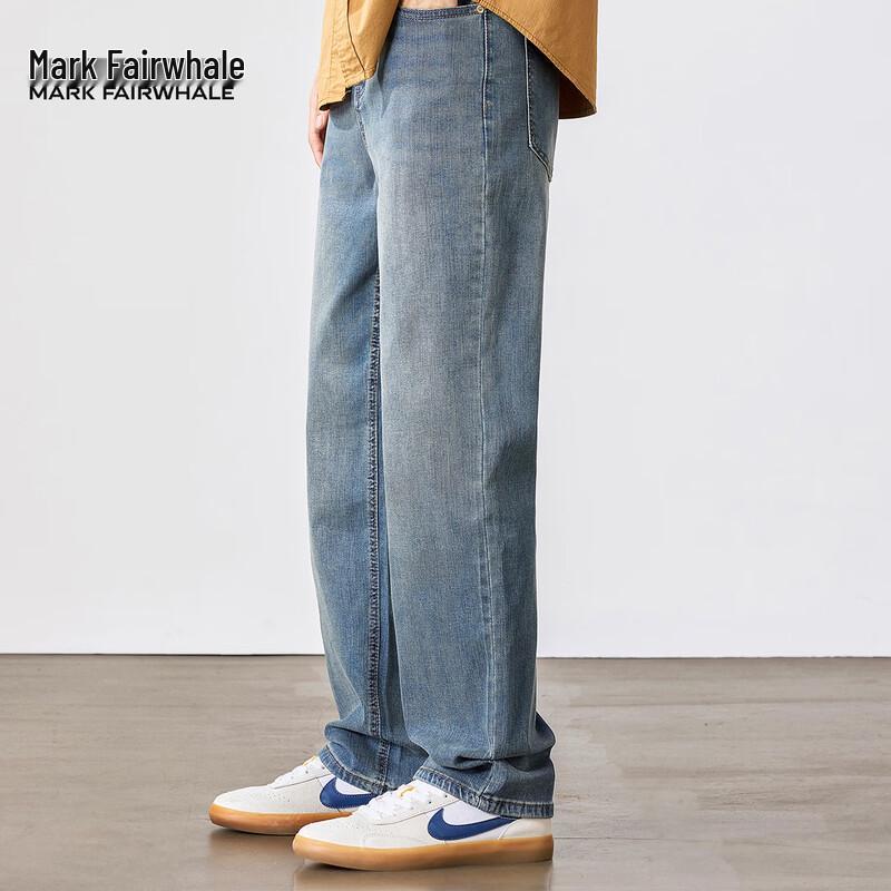 Mark Fairwhale Men's Tencel Lyocell Loose Straight-Leg Jeans