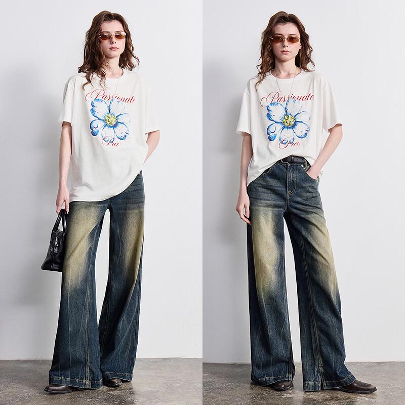Chuyu Women's Power Series 2026 Summer Round Neck Printed T-shirt