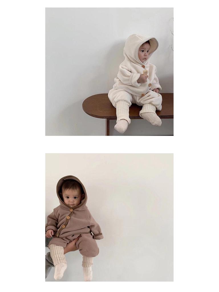 Winter Baby Fleece Jacket & Warm Pants Set - Infant Casual Outwear